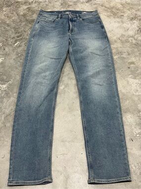 Faherty Jeans Mens 30x32 Slim Blue Denim Wash Terry